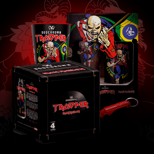 Combo Trooper Brasil IPA (Box + Kit com copo + Chaveiro + Copo Show)