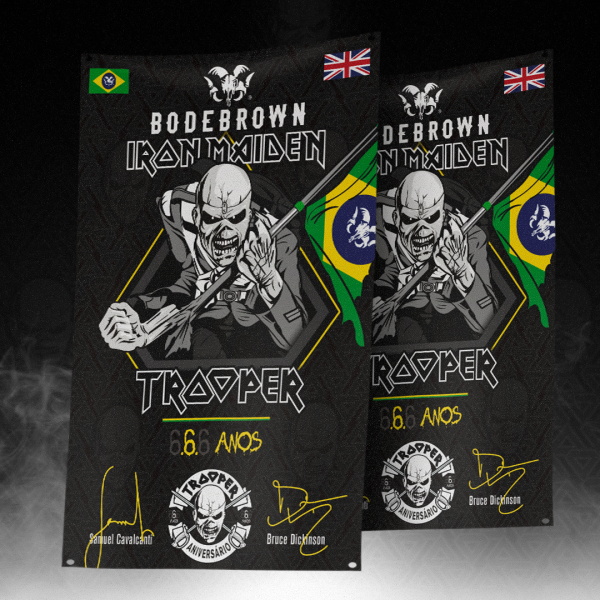 Bandeira Oficial Iron Maiden & Bodebrown - Trooper 6.6.6 Anos
