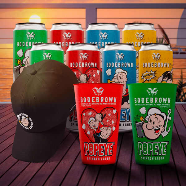 Combo Popeye Verão: 8 Latas + Boné + Copos
