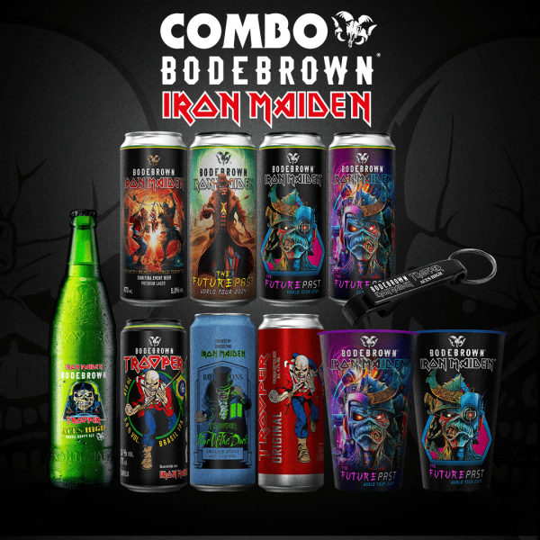 Combo 8 Cervejas Iron Maiden + Copos e Chaveiro