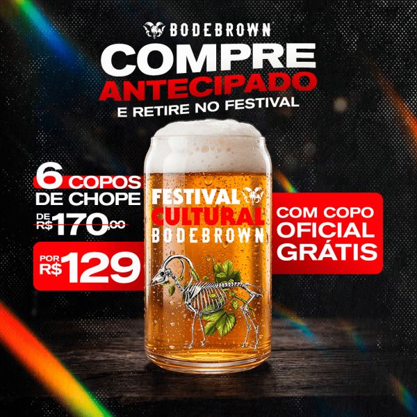 Combo 6 Chopes + Copo Oficial do Festival