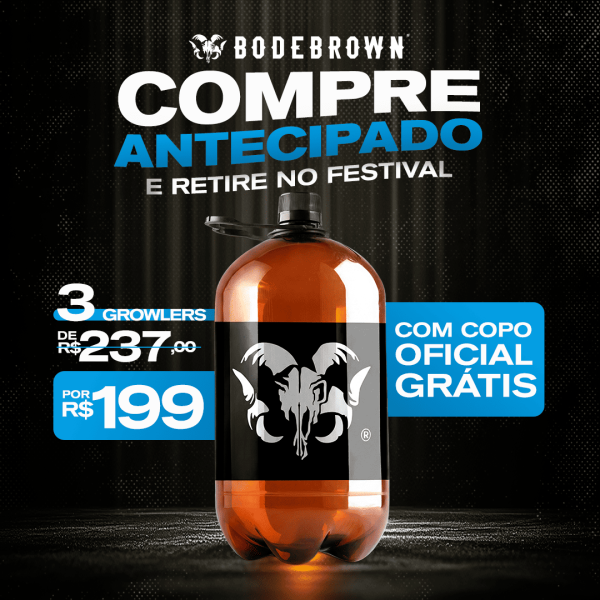 Combo 3 Growlers + Copo Oficial do Festival