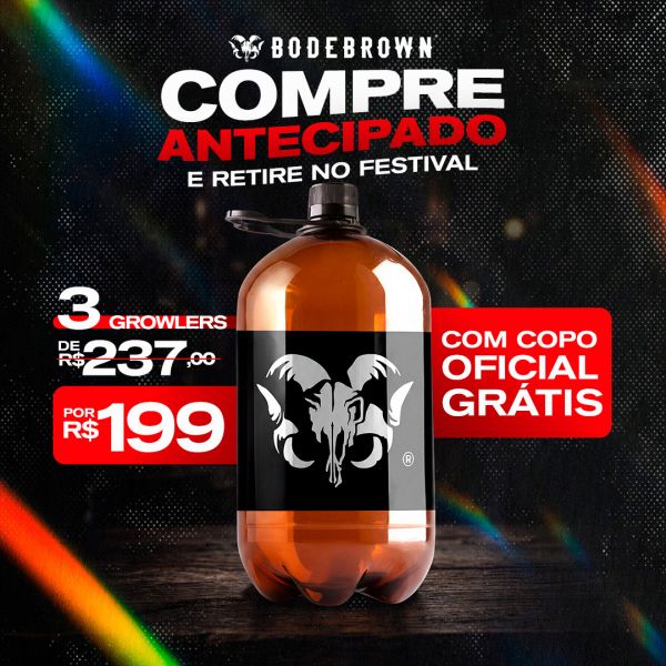Combo 3 Growlers + Copo Oficial do Festival
